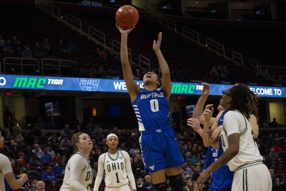 Senior forward Summer Hemphill goes in for a bucket at a previous game.