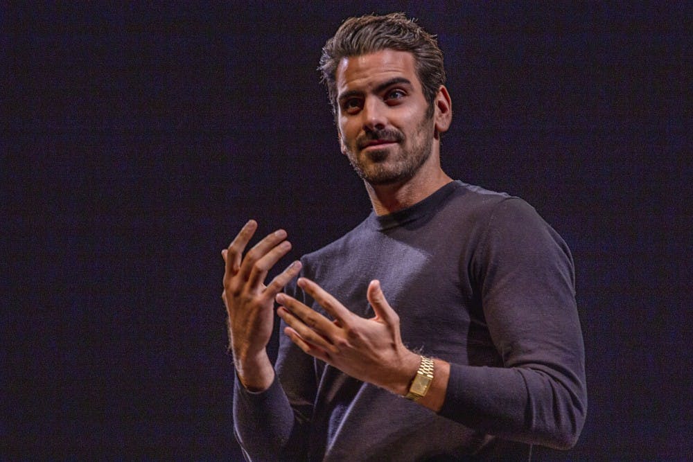 <p>Deaf activist, actor and model Nyle DiMarco at the UB Distinguished Speaker Series on Wednesday night.</p>