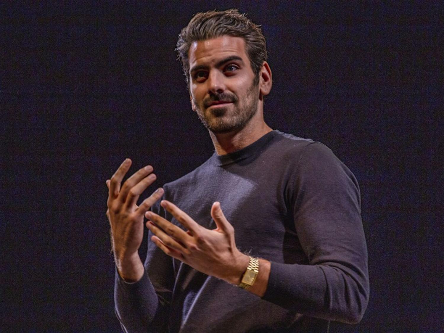 Deaf activist, actor and model Nyle DiMarco at the UB Distinguished Speaker Series on Wednesday night.