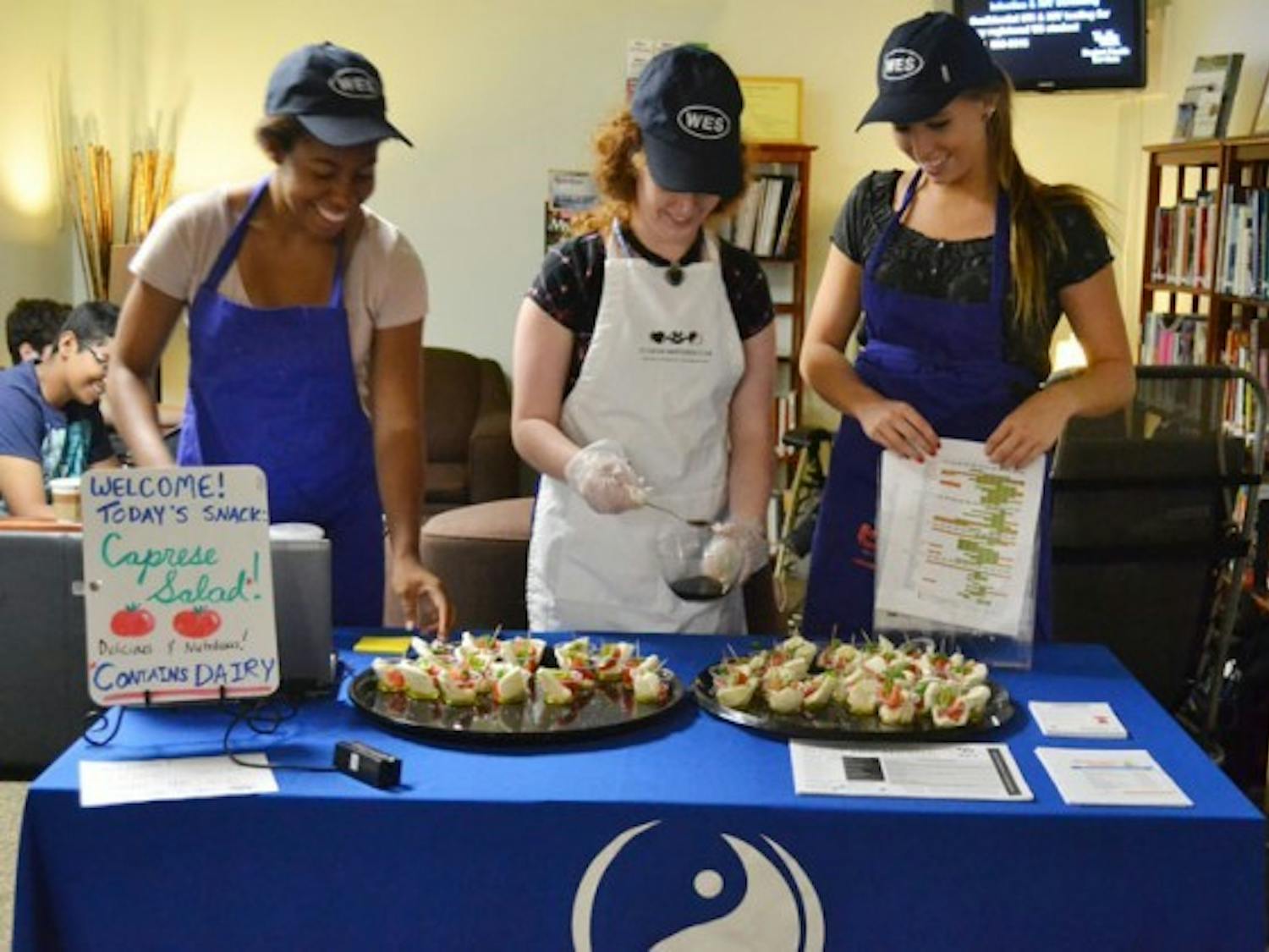 On Tuesday, Sept. 9, the Wellness Center served up a caprese salad to students looking for a healthy alternative to food available on campus. Snacking Tuesdays, a weekly program, serves to educate students about healthy eating and encourage them to make better choices for themselves. &nbsp;Lily Weisberg, The Spectrum