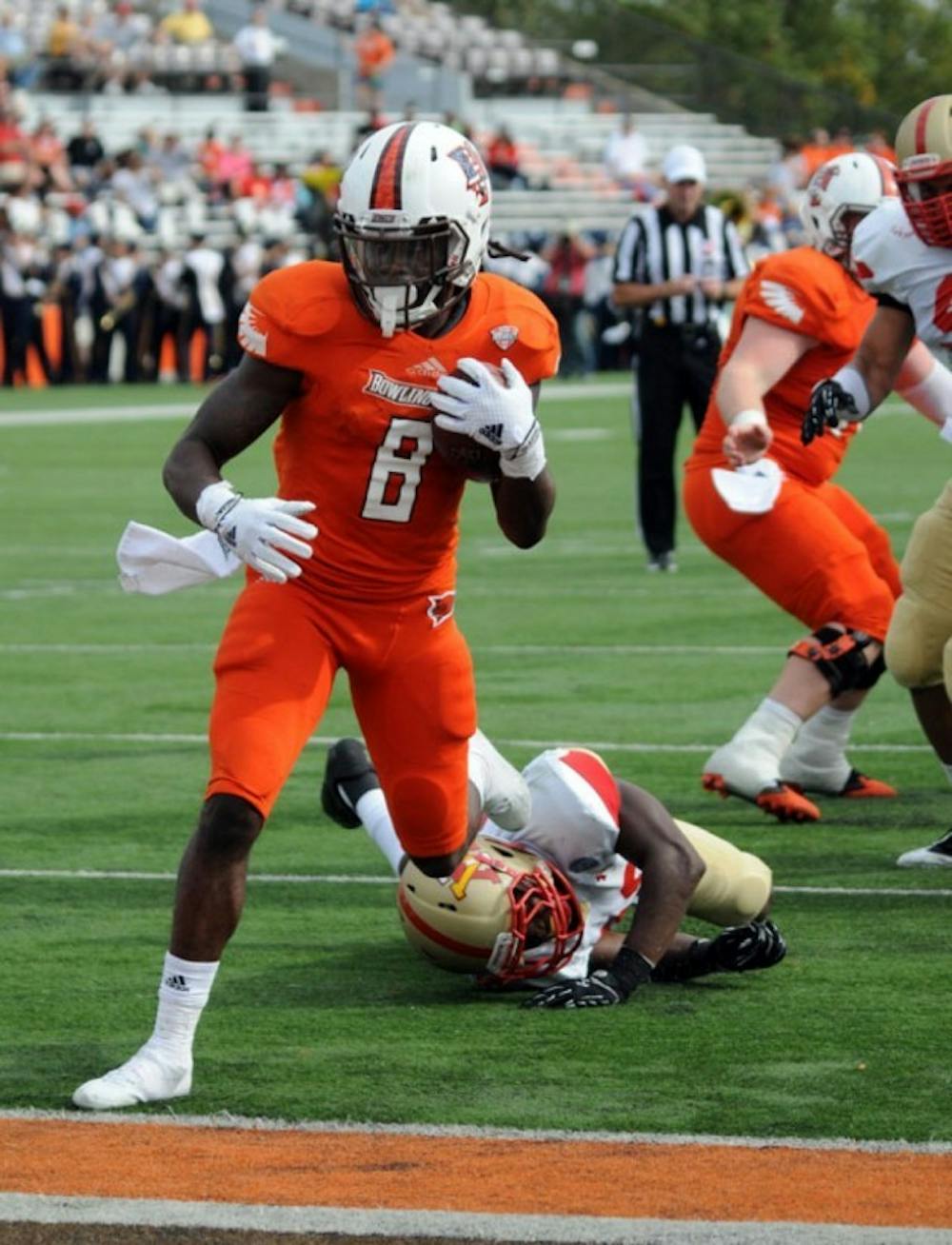 Falcons&rsquo; junior running back Travis Greene
has ran for 466 yards and six touchdowns
this season. The Bulls travel to Bowling Green to
face the Falcons Saturday.&nbsp;Courtesy of BGSU Athletics.