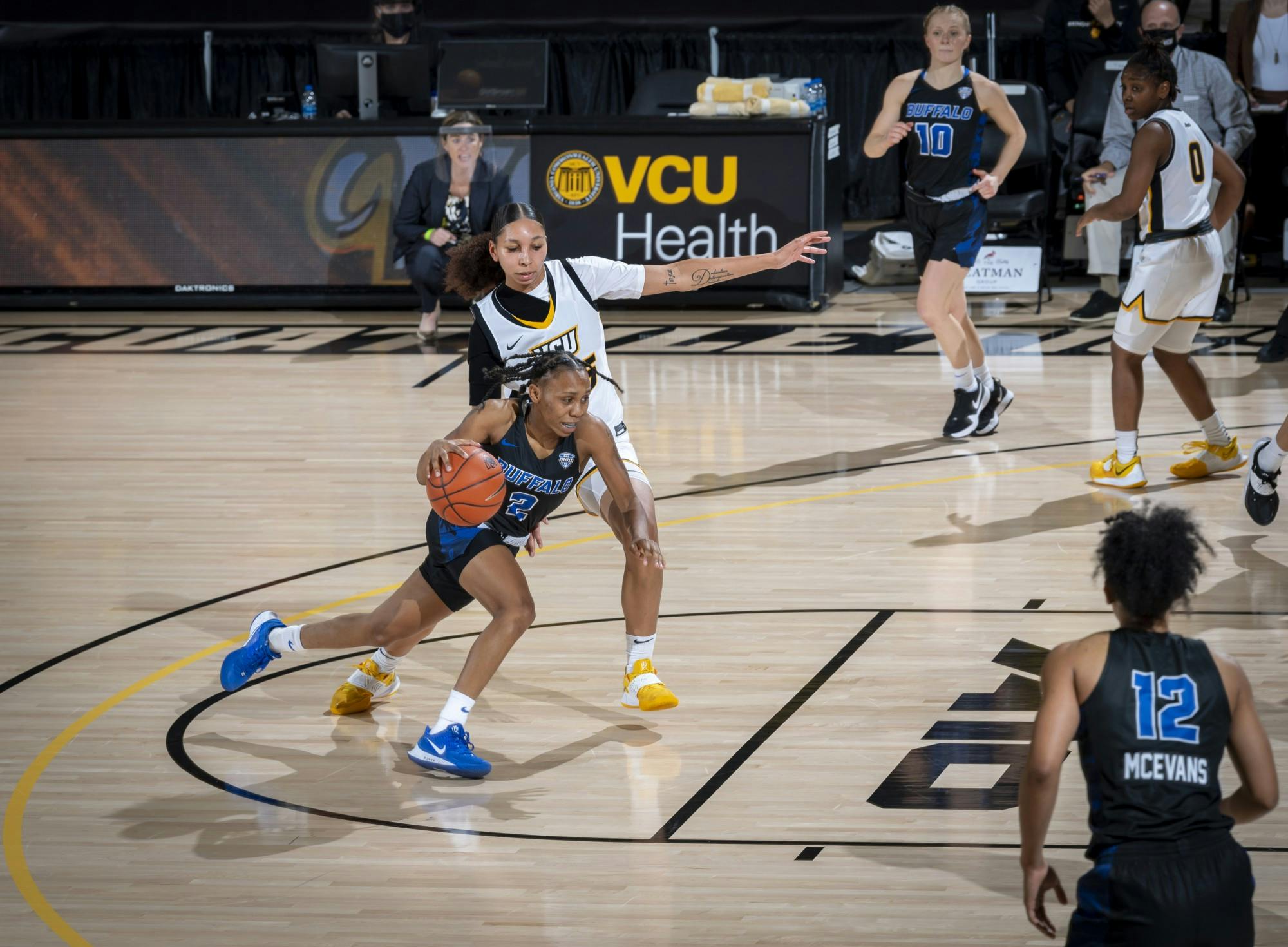 Sophomore guard Dyaisha Fair dribbles the ball at Thursday's game against the VCU Rams