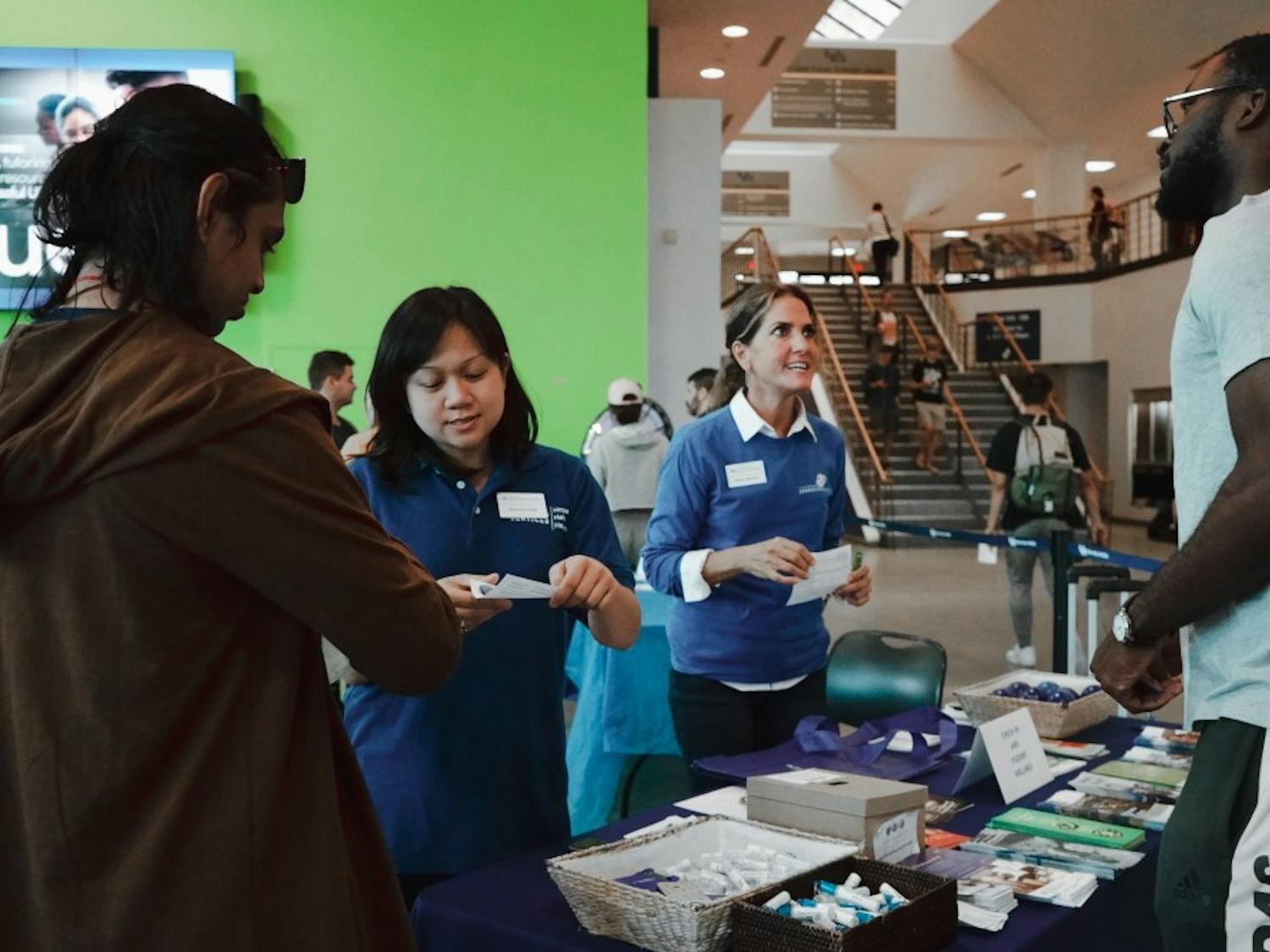 Student check-in during UB’s Tuesday event for National Suicide Prevention week.