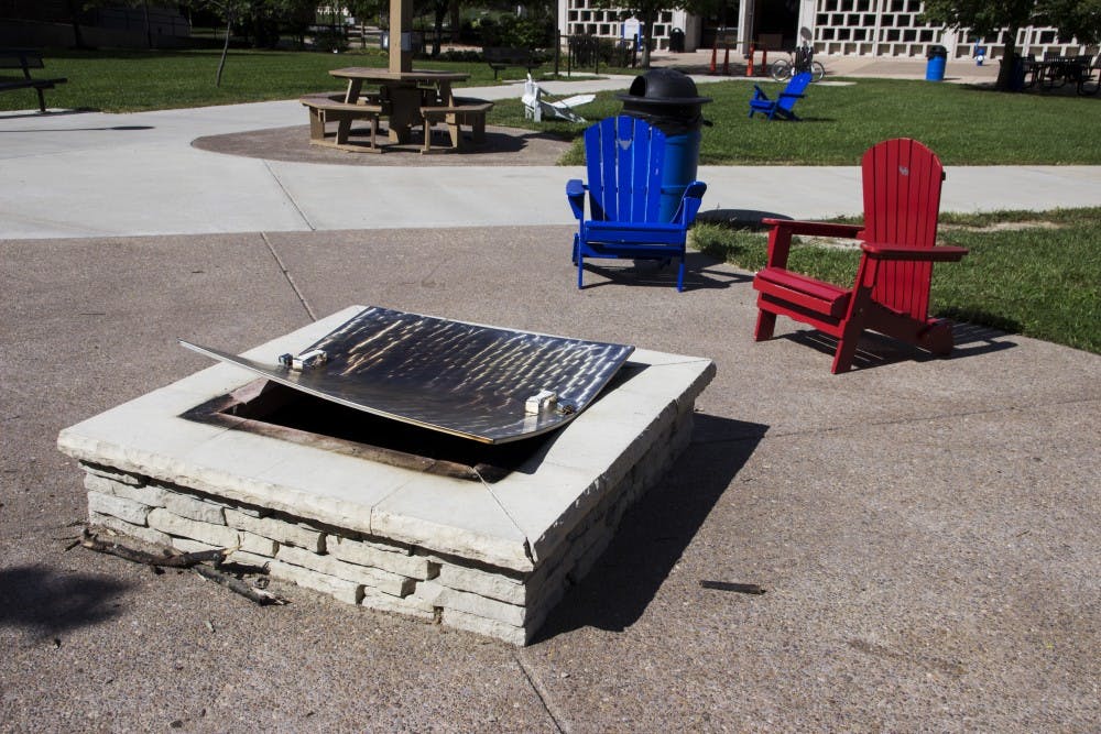 <p>University Police are investigating two incidents in the last two weeks regarding damage to the fire pit in the courtyard between the Student Union and Knox Hall.&nbsp;</p>