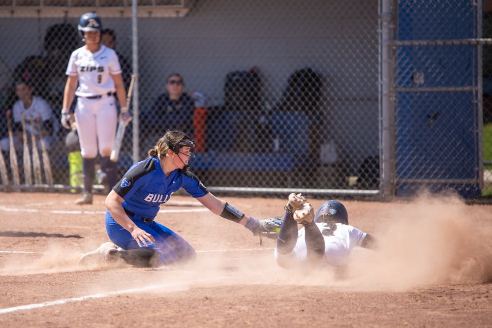 <p>UB lost all three games of its midweek series with Akron.</p>