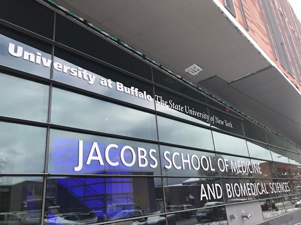 <p>The Jacobs School of Medicine and Biomedical Sciences celebrated its grand opening on Dec. 12.</p>