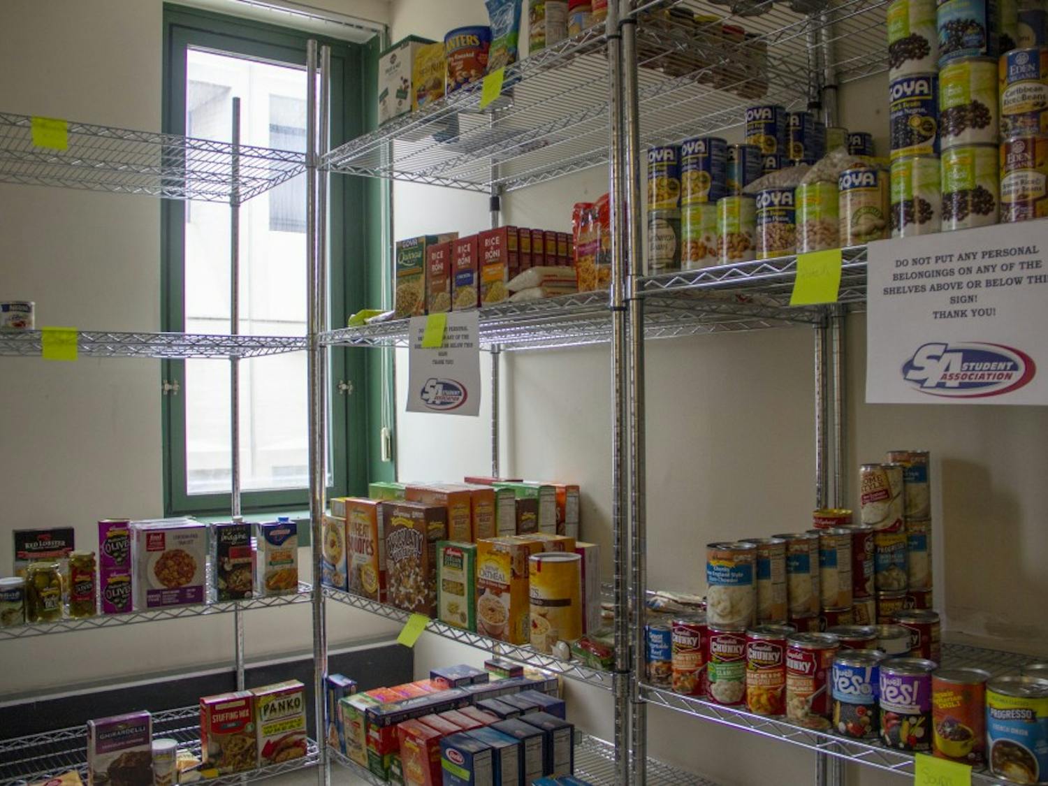 UB’s food pantry is stocked and ready for the pilot program to begin. The pantry will open within the next two weeks, according to Sherri Darrow, director of Health Promotion.