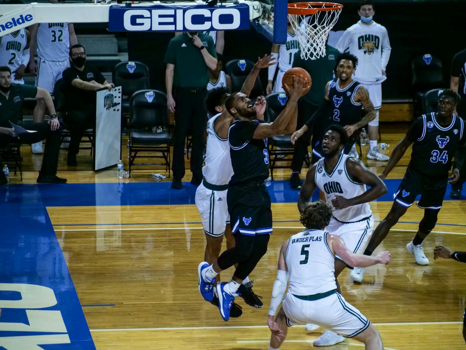 The Bulls’ NCAA Tournament hopes were dashed in an 84-69 season-ending loss to Ohio in the MAC Championship Game at the Rocket Mortgage FieldHouse in Cleveland Saturday.