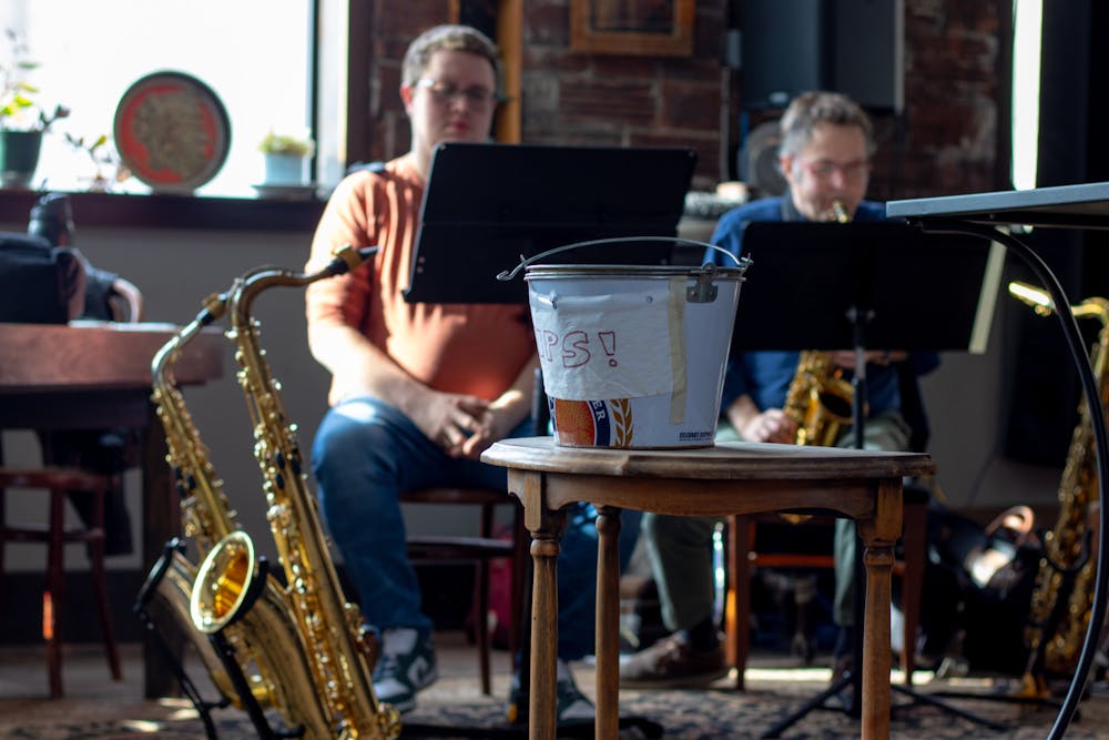 Duende's musicians playing their live music at the Main Bar Stage.  