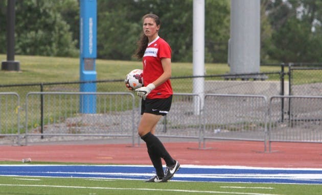 Freshman goalkeeper Laura Dougall has tied a program record for shutouts in season with 10, and has lead the Bulls to their highest national ranking in program history.&nbsp;Chad Cooper, The Spectrum