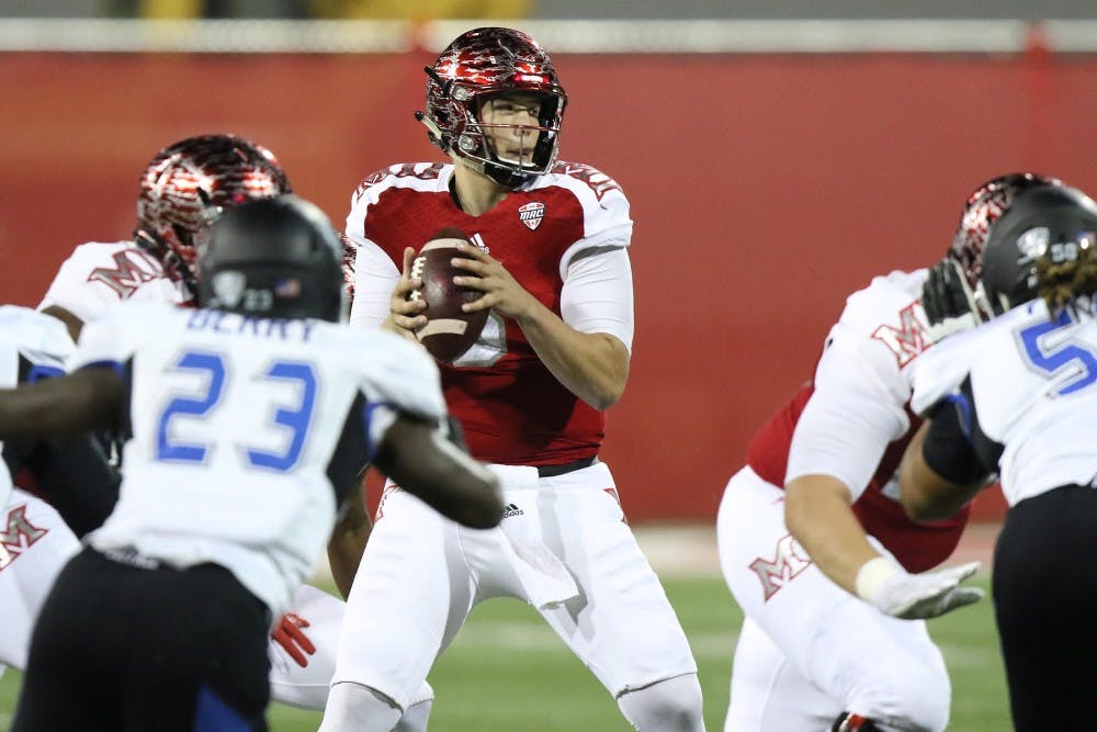 <p>The Bulls kept Miami Ohio freshman quarterback Billy Bahl to completing less than 50 percent of his passes Thursday night in a 29-24 win.</p>