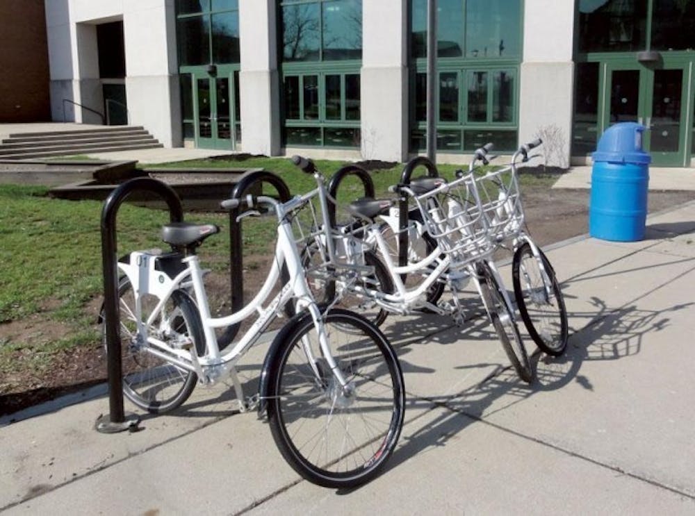 <p>UB's BikeShare program offers students, faculty and staff the option of renting bicycles for use around campus. The bicycles are equipped with GPS technology, which allows participants to track and rent bikes using a computer or mobile device.</p>
