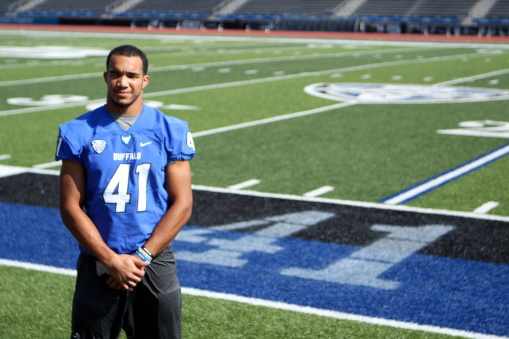 <p>Redshirt senior linebacker Jarrett Franklin wearing the no. 41 jersey.&nbsp;</p>