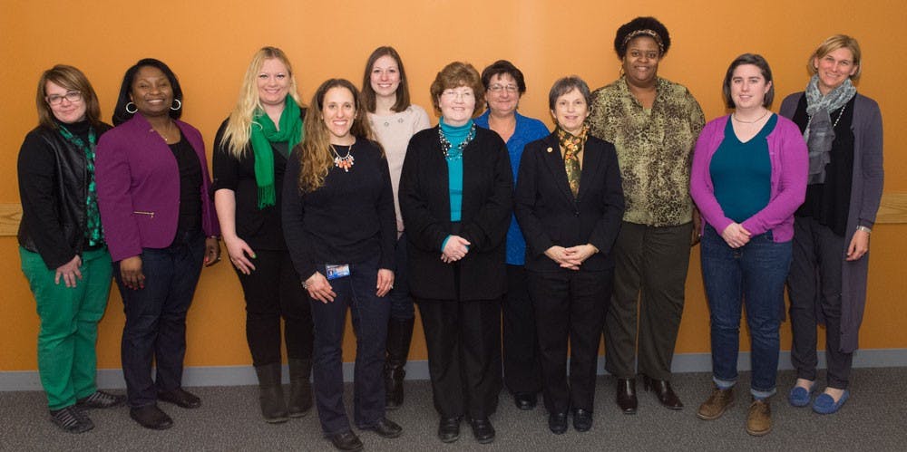 <p>(From left to right)&nbsp;Kathleen Murphy, Tara Jabbaar-Gyambrah, Rebecca Borowski, Terri Budek, Caitlin Hoekstra, Rebekah Burke, Robin Sullivan, Teresa A. Miklitsch, Letitia Thomas, Katie Barnum and&nbsp;Liesl Folks attended last year's Women in STEM summit. The summit looks to inspire girls who are studying or may be looking for a career in the STEM fields.&nbsp;</p>