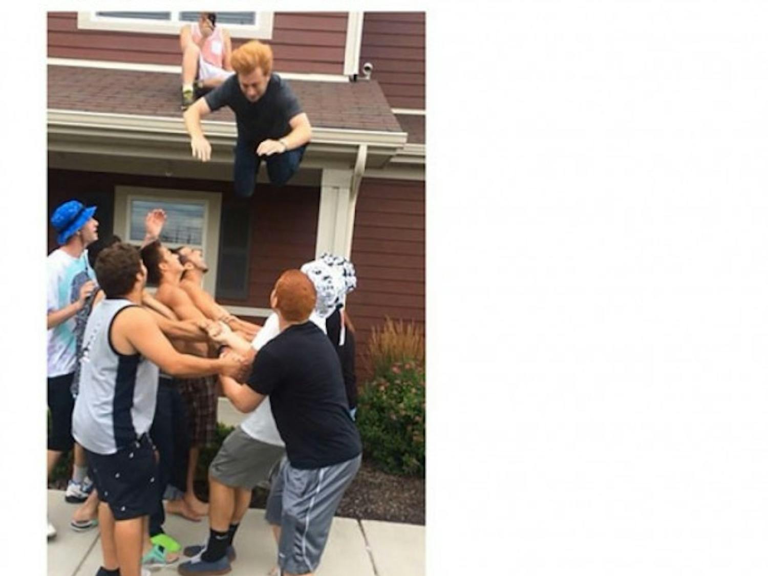 From trust falls off of roofs to strippers
to holding vomit in your hands,
the Twitter account @SUNYPartyStories
reveals the&nbsp;most ridiculous party
stunts of students in the SUNY system. &nbsp;
Courtesy of SUNY Party Stories&nbsp;