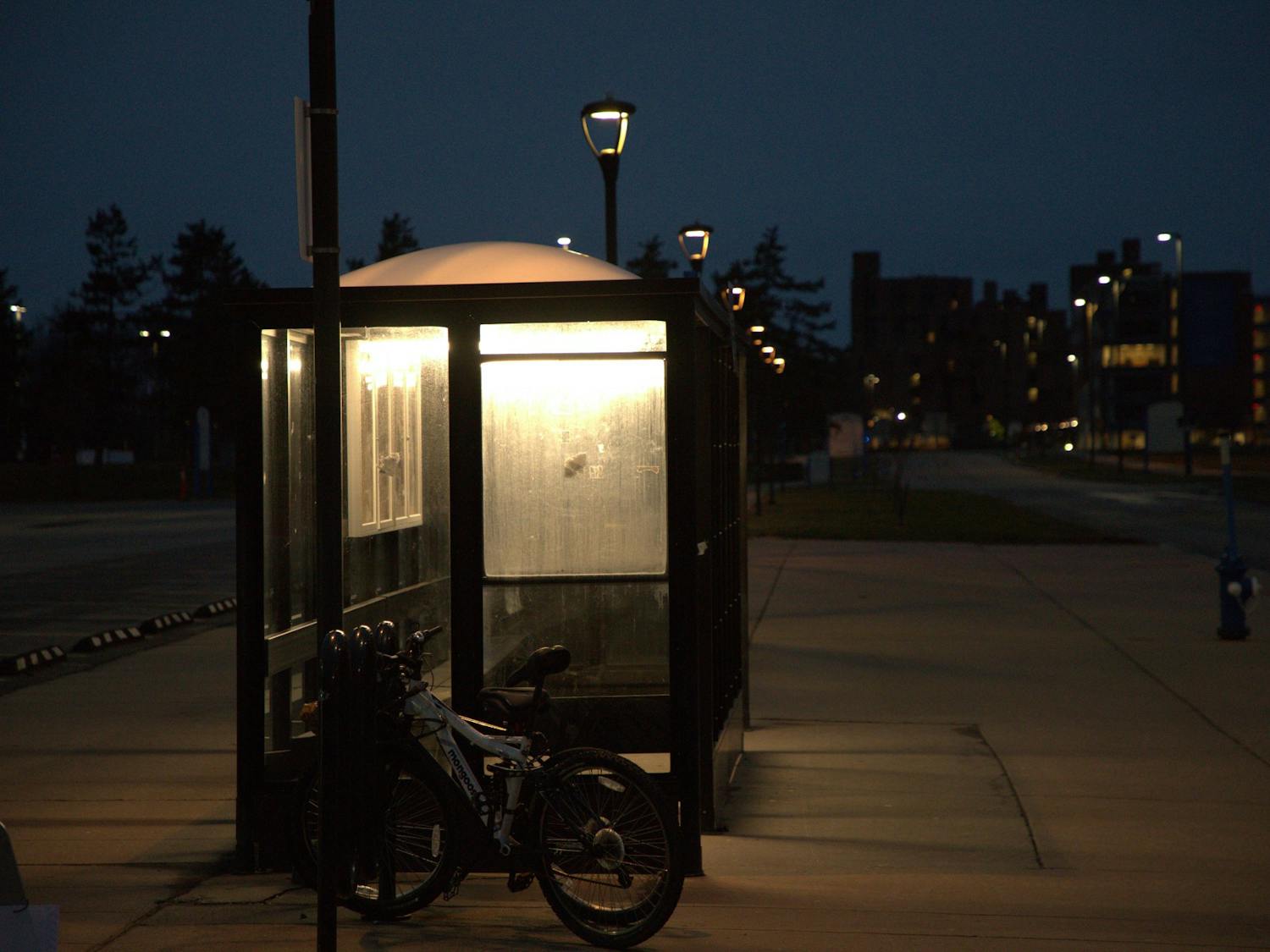 UB's once busy bus stops are now largely vacant, especially at night.