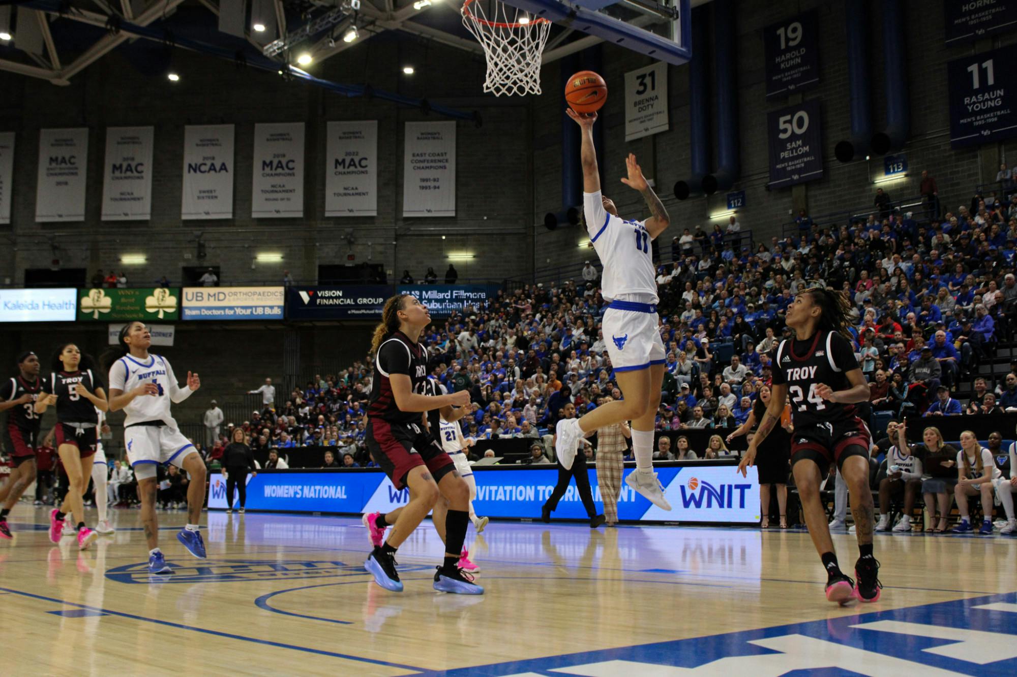 Sophomore guard Kirsten Lewis-Williams against Troy University in the WNIT Championship game