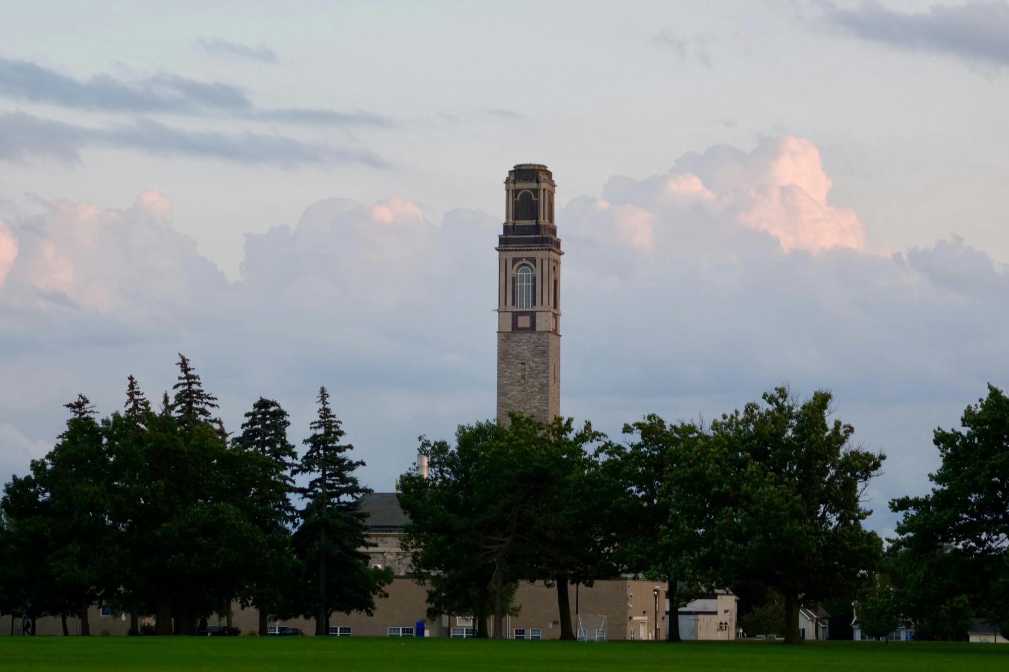 The tower of the MacKay Heating Plant on UB's South Campus.