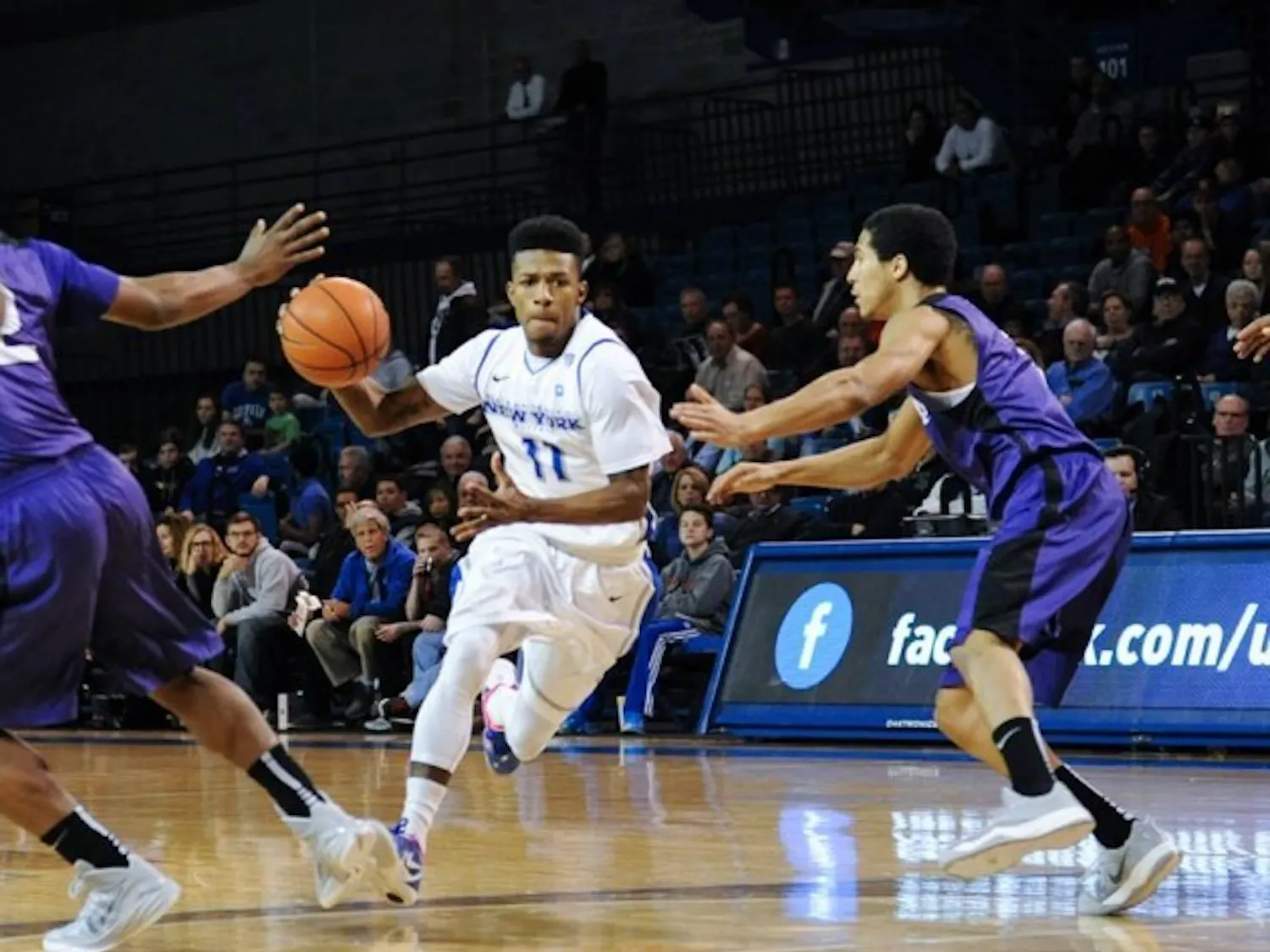 Shannon Evans scored 12 points in Buffalo's 68-56 loss to Wisconsin Sunday. Yusong Shi, The Spectrum