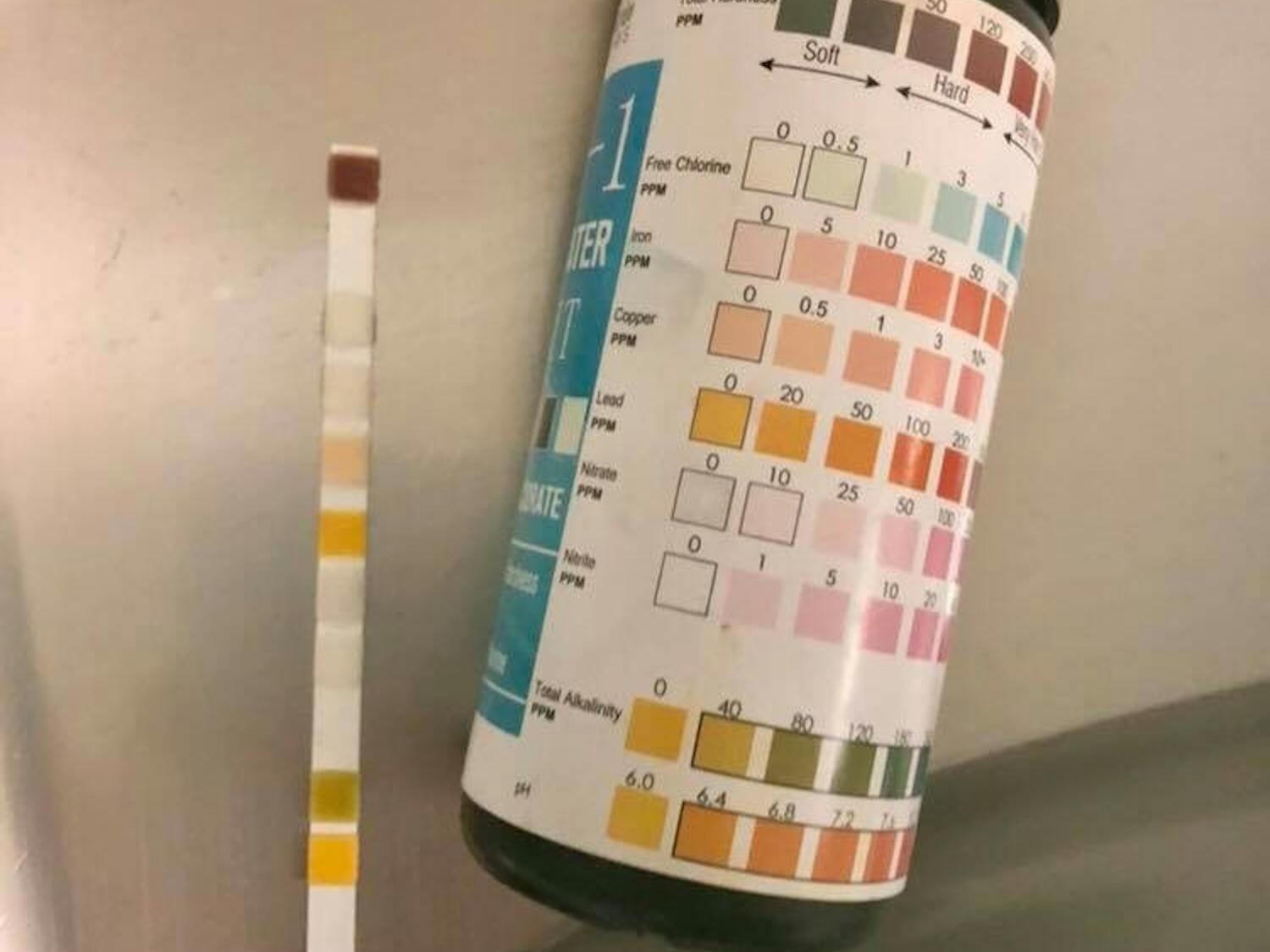 The Spectrum used dipsticks to test the water quality of 94 fountains around campus. The testing sticks featured nine chemical pads that changed colors after reacting with compounds in drinking water, indicating the quality of water at UB.