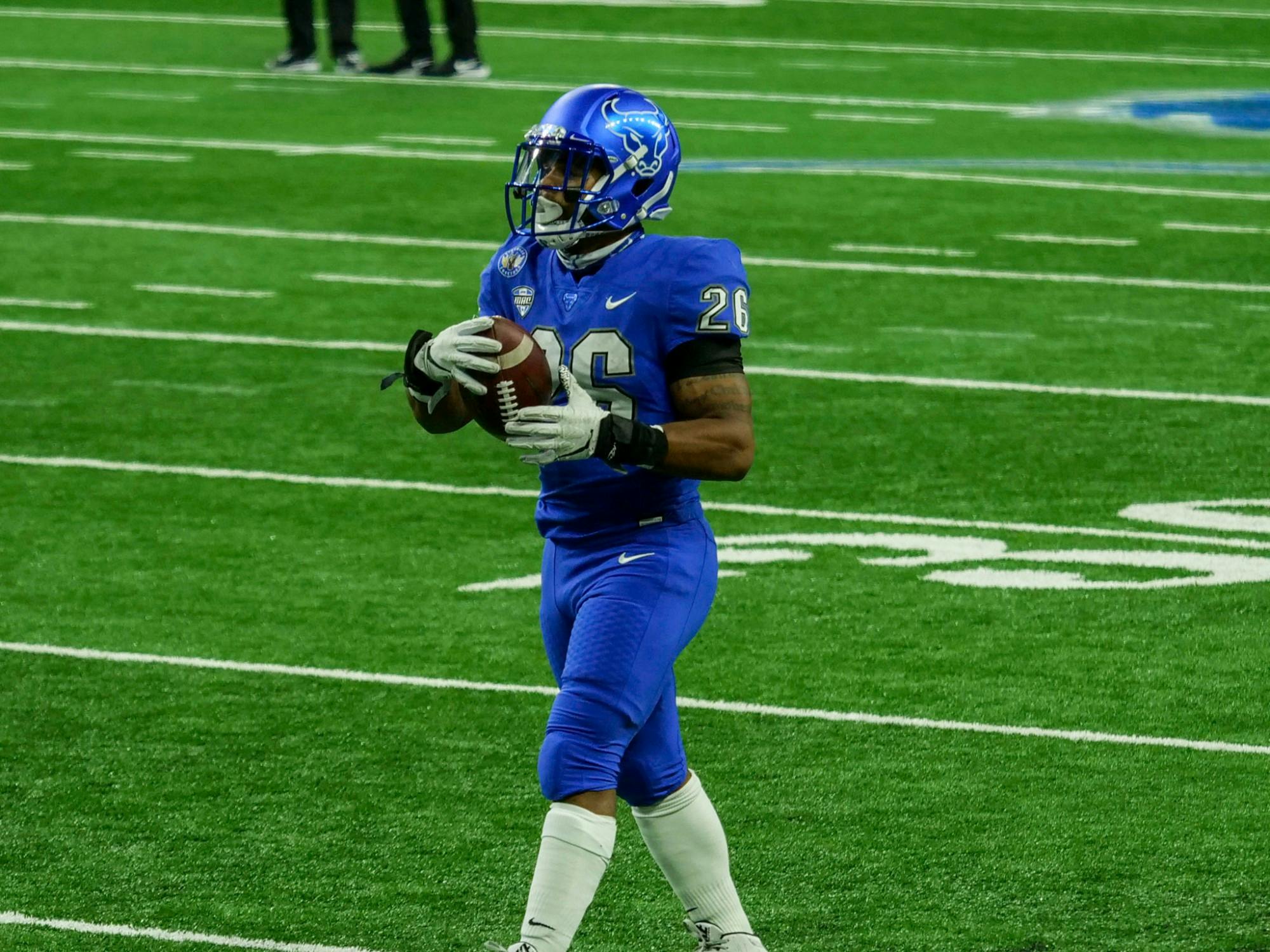 Former UB running back Jaret Patterson met virtually with a half-dozen NFL teams this week.
