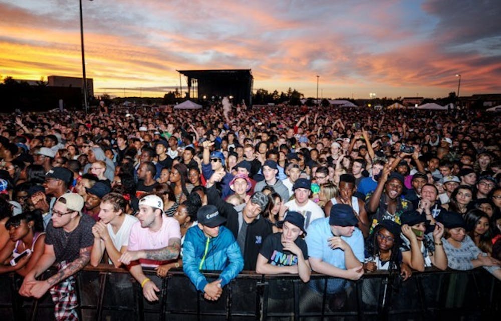 More than 8,000 student attended UB&rsquo;s annual Fall Fest concert on Sept. 6, 2014. SUNY Fredonia recently canceled its annual spring concert festival, Fred Fest, amid large number of citations and arrests. &nbsp;Yusong Shi, The Spectrum