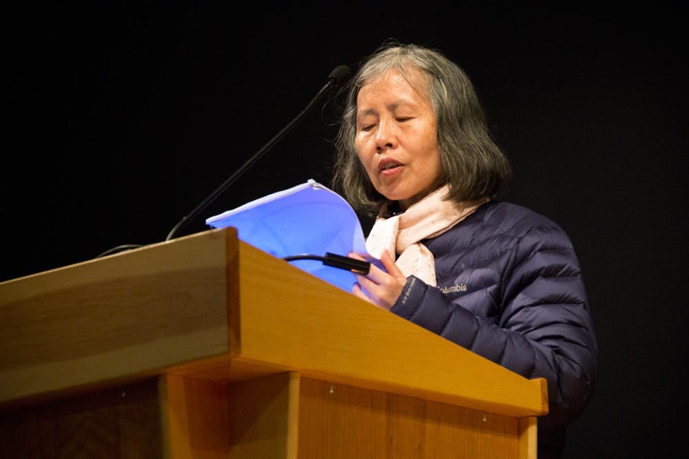 <p>Chinese writer Can Xue visited the Center for the Arts Monday night to present her literature. Xue recited solely in Chinese while an interpreter translated her work in English to the audience.</p>