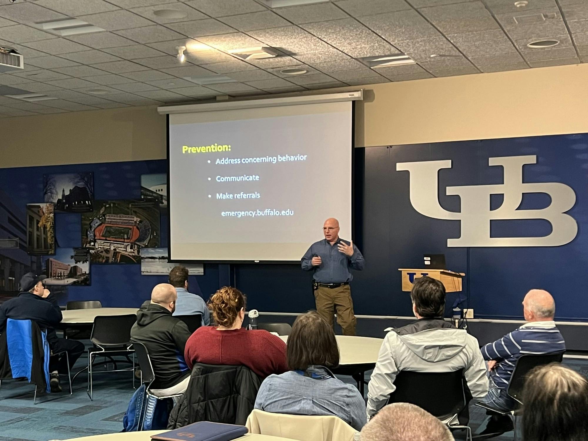 The presentation offered faculty, staff and students advice on emergency preparedness. &nbsp;