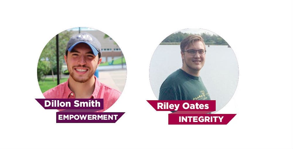 <p>Dillon Smith and Riley Oates are representatives for their parties running in the Student Association Senate election this week.&nbsp;</p>