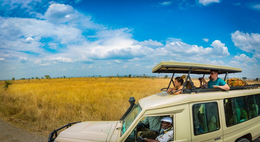 <p>Students go on a safari during their study-abroad trip to Tanzania through UB. The Experiential Learning Network’s Global Partner Studio is hosting their inaugural institute in October, a series of events that will promote global engagement and innovative ideas by the UB Community.</p>