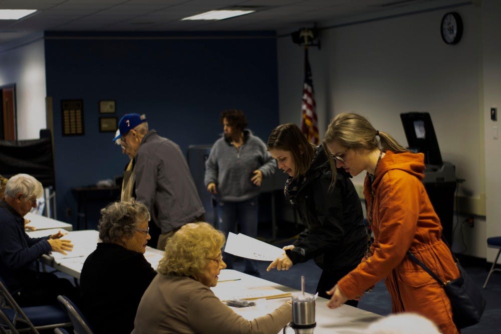 <p>Students voted at Sweet Home High School for Tuesday's midterm election. Sweet Home was one of the many polling locations.</p>