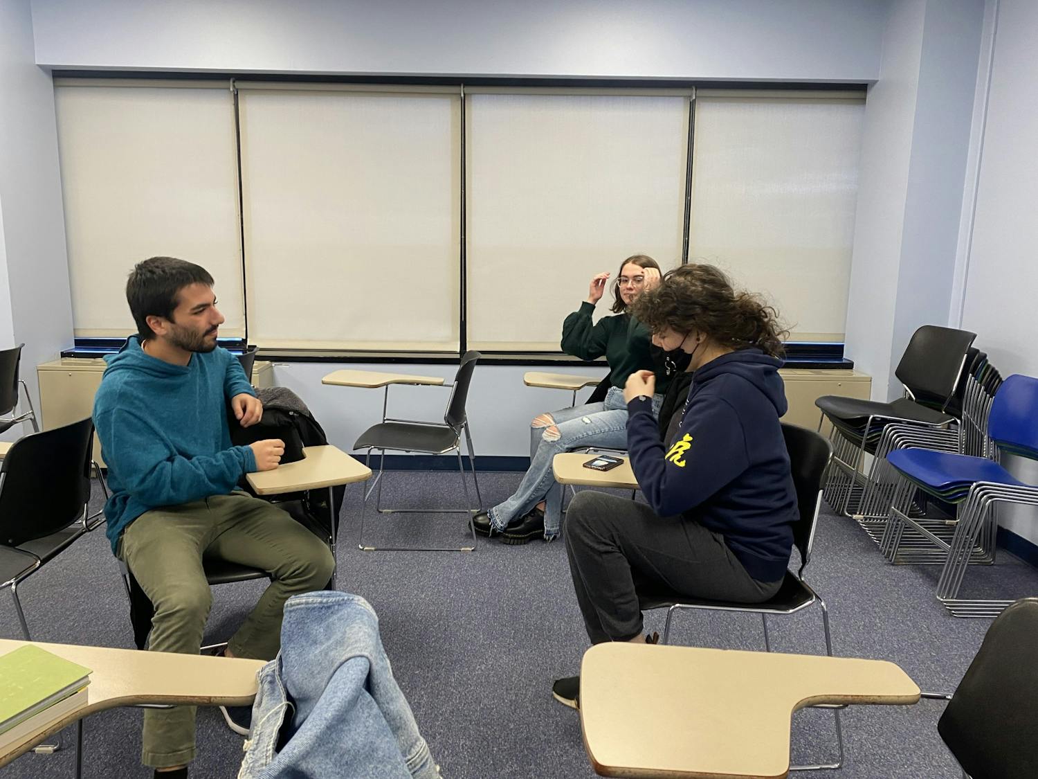 Students participating in UB's French Club.