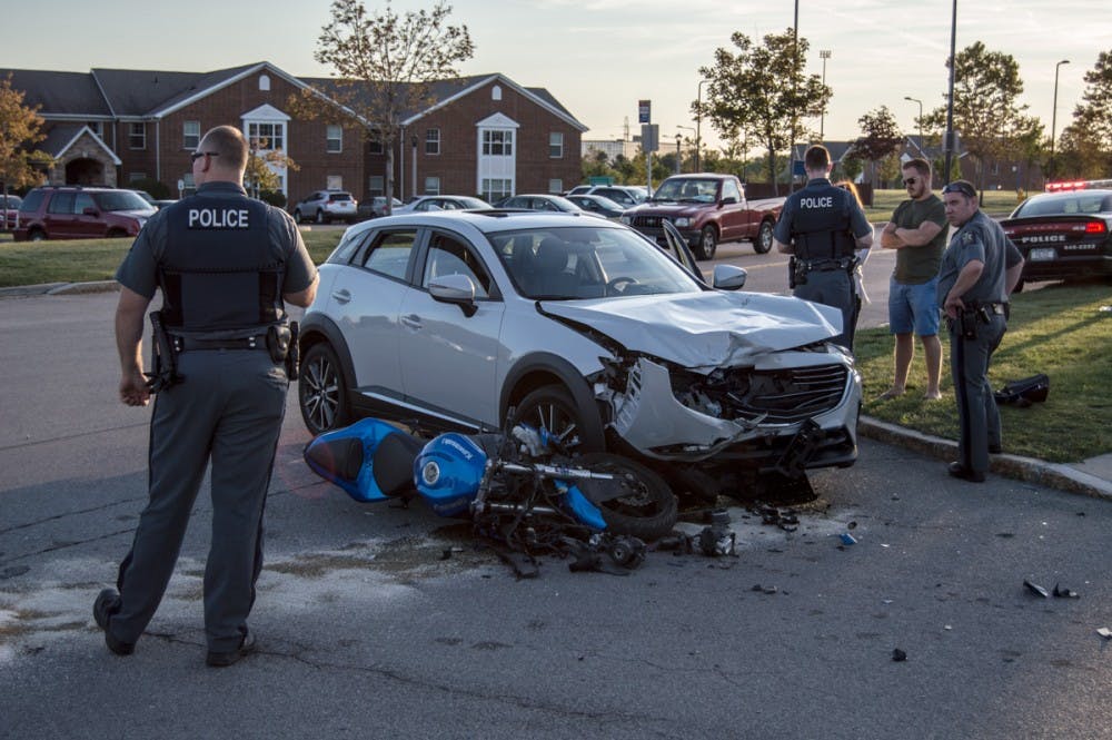 <p>Motor vehicle accident in Jacobs parking lot sent motorcyclist to Millard Fillmore Suburban Hospital. </p>