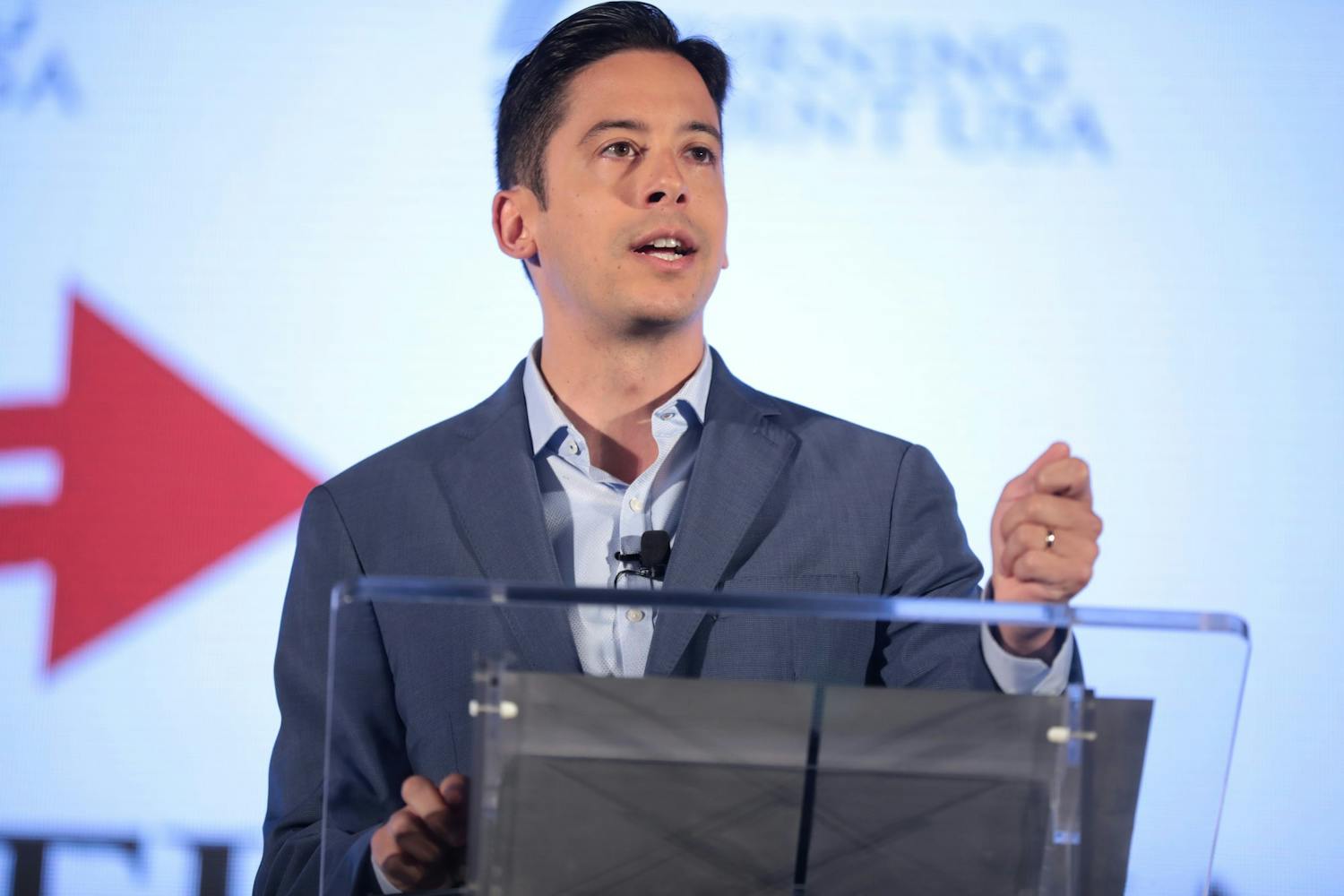 Conservative commentator Michael Knowles speaks with attendees at the 2019 Teen Student Action Summit hosted by Turning Point USA.&nbsp;