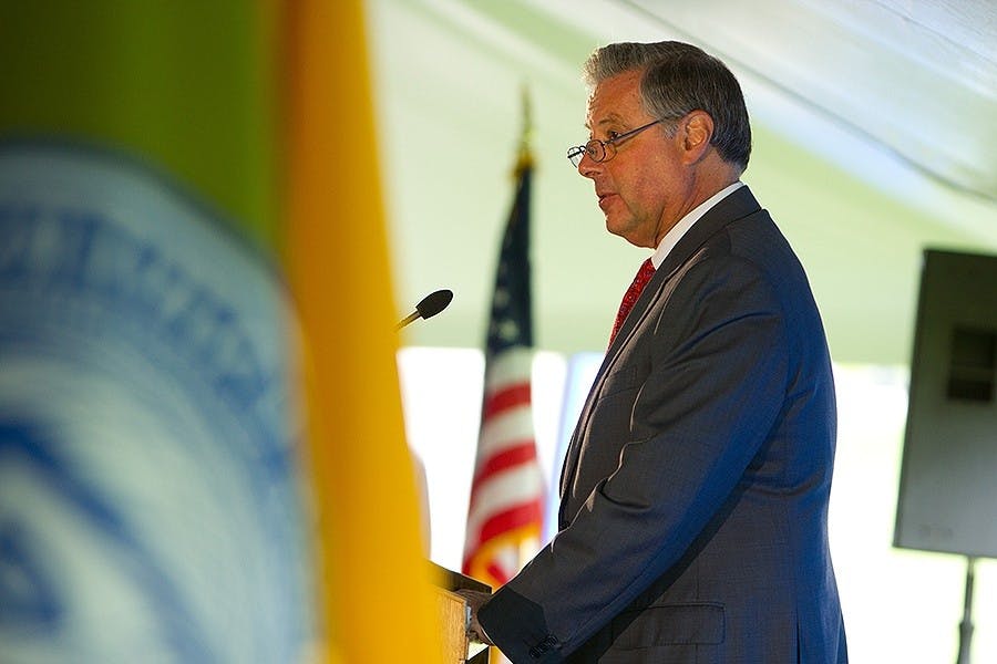 Michael Cain has served as dean of the Jacobs School of Medicine and Biomedical Sciences since 2006 and as vice president for health sciences since 2011.