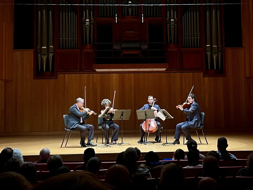 <p>The Harlem Quartet performing at Lippes Concert Hall. The group recently won the Best Classical Compendium Grammy award.&nbsp;</p>