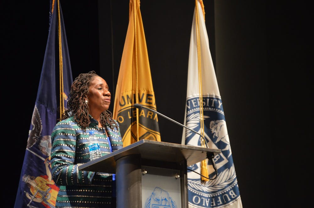 Sherrilyn Ifill, the former president and direct counsel of the NAACP Legal Defense and Educational Fund, spoke at UB last Thursday.