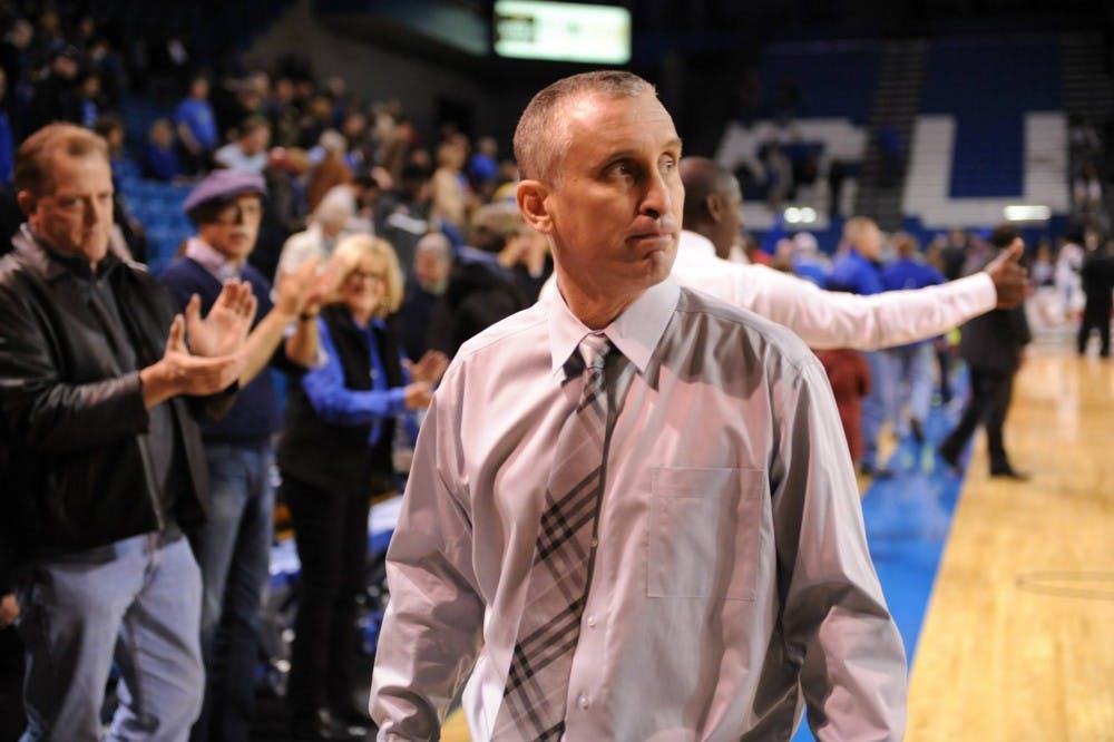 <p>Bobby Hurley walks off the court after a Buffalo win over Western Michigan in Alumni Arena last season. Donors raised about $250,000 for a contract extension for the coach, who ultimately left for Arizona State. </p>