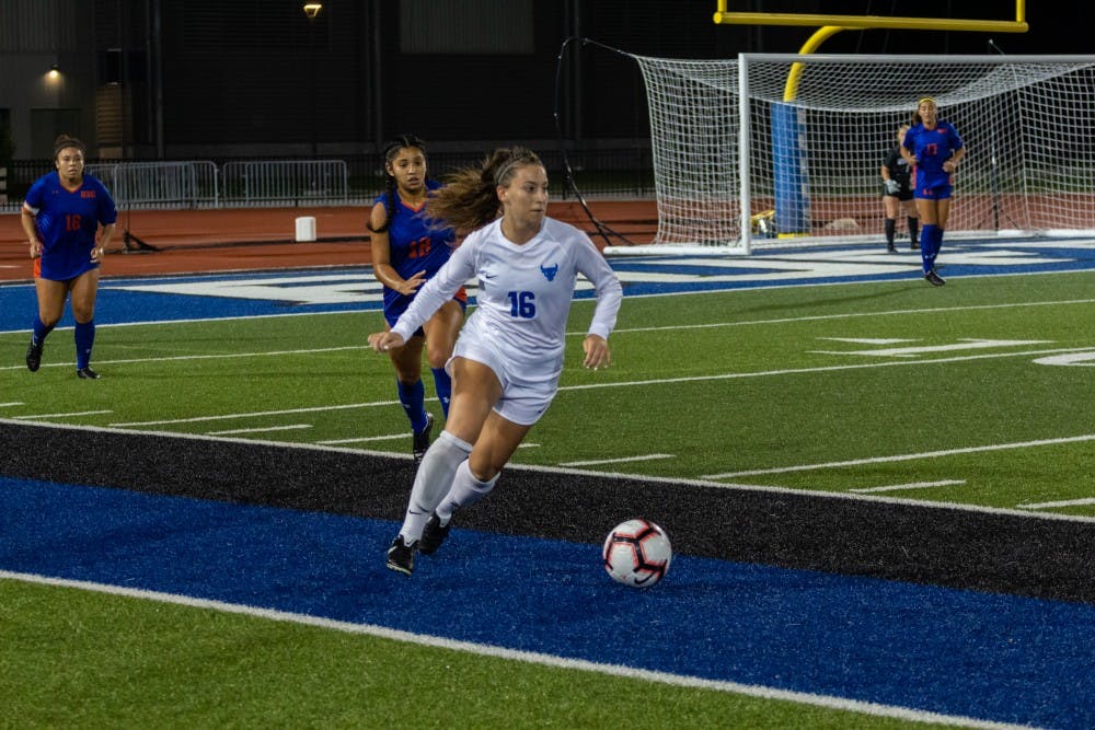 Senior Carley Zoccali was one of three Bulls to earn a goal during Friday's home victory.