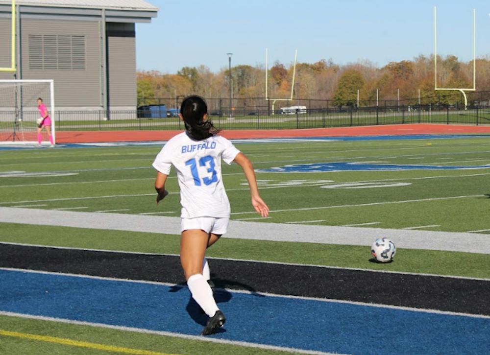 A photo of Bulls' sophomore midfielder, defender Adrianna Victoriano.