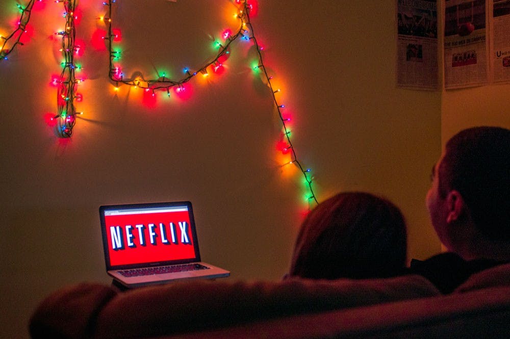 <p>Photo illustration: The term "Netflix and chill" is a popular phrase with college students to ask someone to have sex.</p>