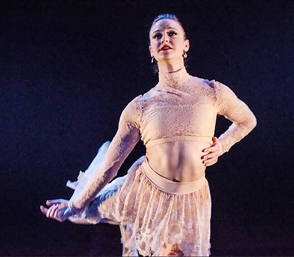 <p>Farrah Thompson, a senior dance major, performs “Deliverance” in the Zodiaque Dance Company’s 41st season performance in February. Thompson will perform in her final show at UB this weekend and is preparing to enter the professional world of dance after graduation.</p>