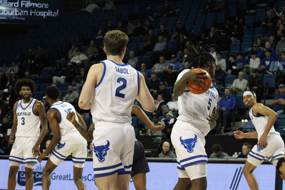 <p>Freshman guard Ryan Sabol scored a career-high 22 points. Outside of him, UB’s starters combined to shoot just 28.6% from the field.</p>