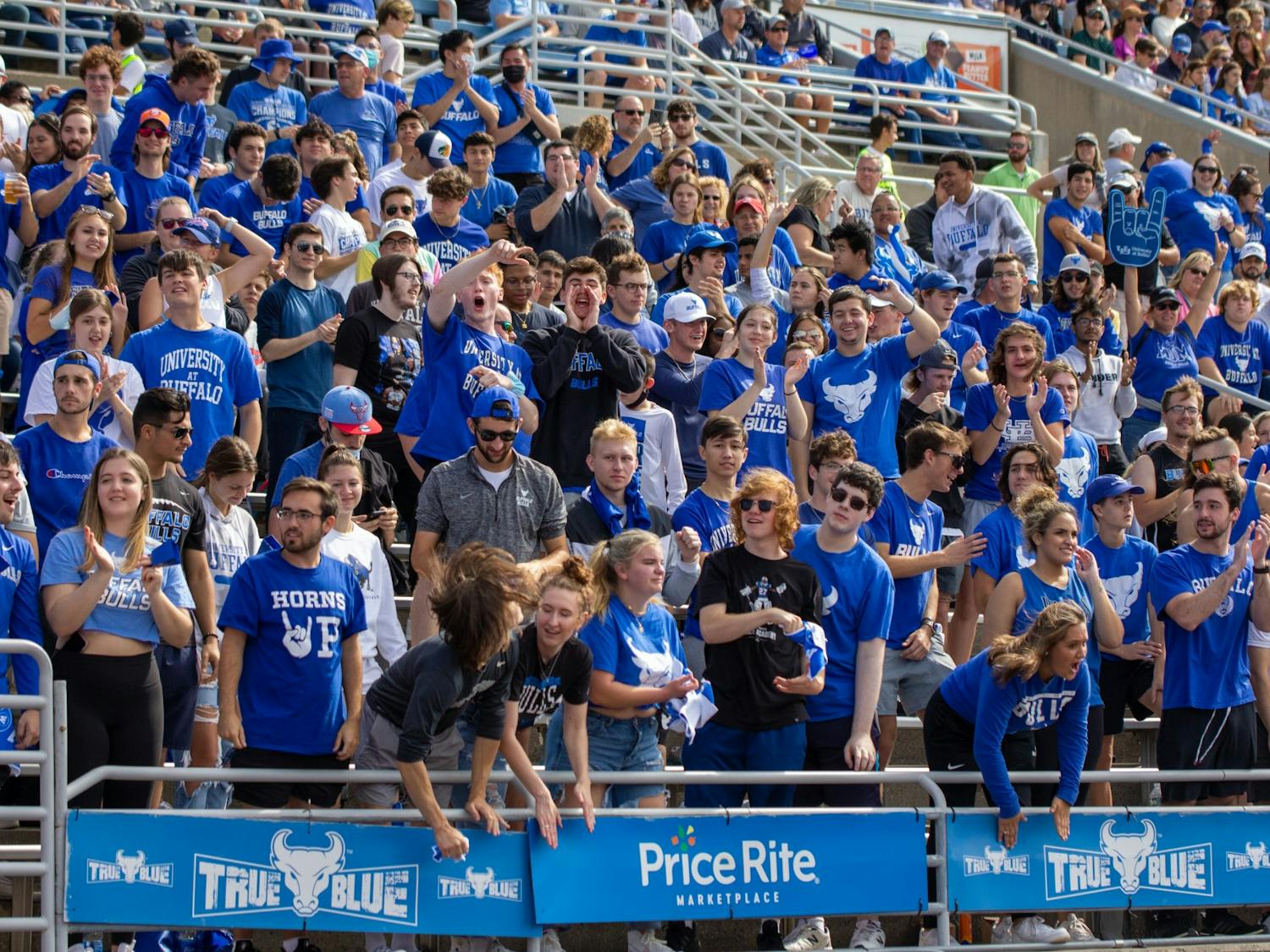 UB students fill the student section at UB Stadium.