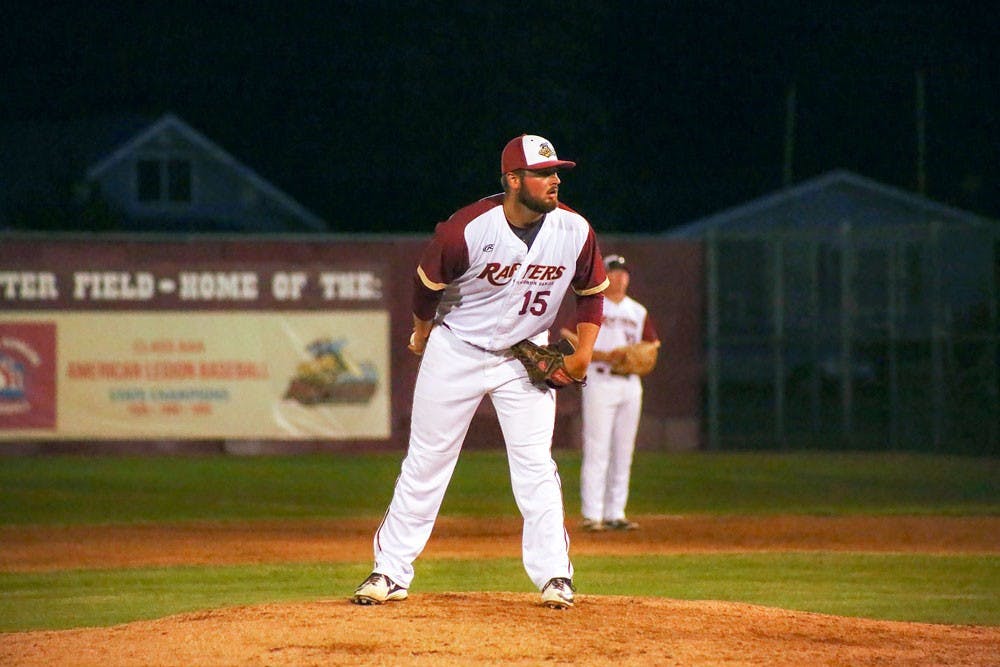 <p>Blair Lakso throws a pitch for the Wisconsin Rapids Rafters. Lakso is the second pitcher from Buffalo to sign a pro contract this summer.&nbsp;</p>