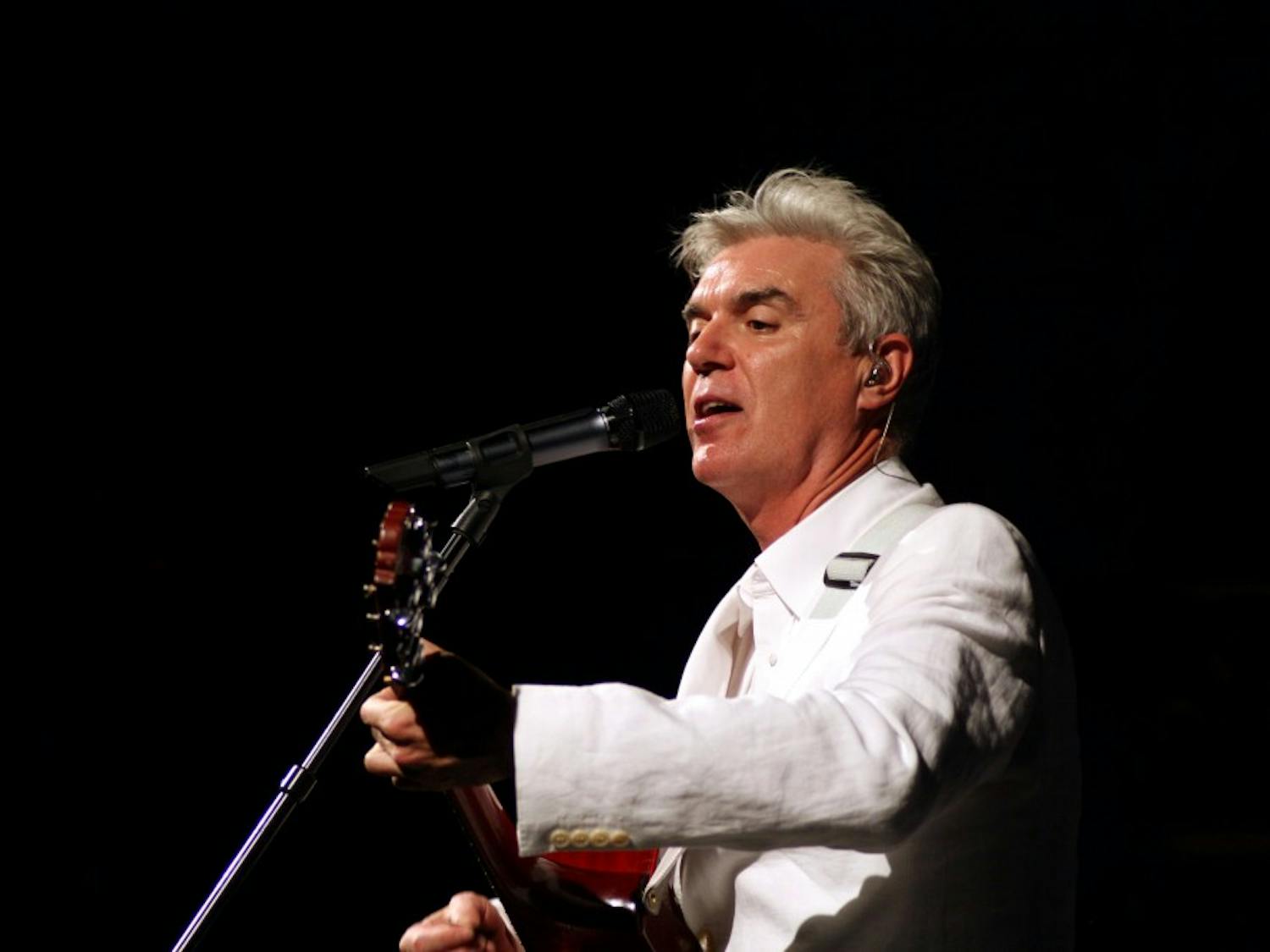 Former Talking Heads frontman David Byrne performed Tuesday night at the Center for the Arts. Byrne played classics from his seminal band as well as modern collaborations and a Janelle Monáe protest song.