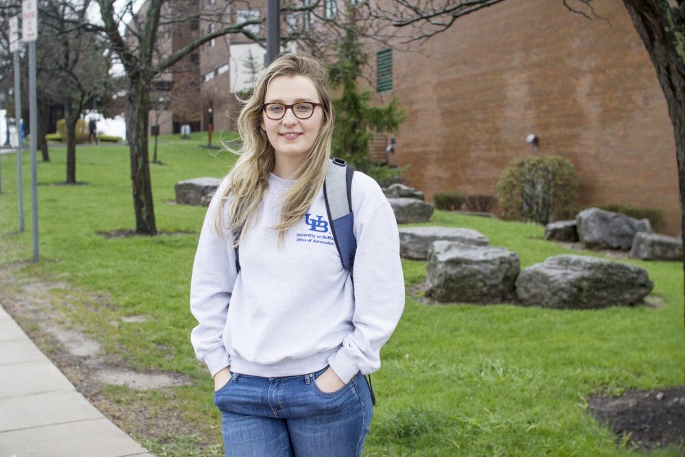 <p>Kaitlin Halligan (pictured)&nbsp;brought the “Meatless Mondays” pledge to UB to encourage students to stop eating meat once a week.</p>