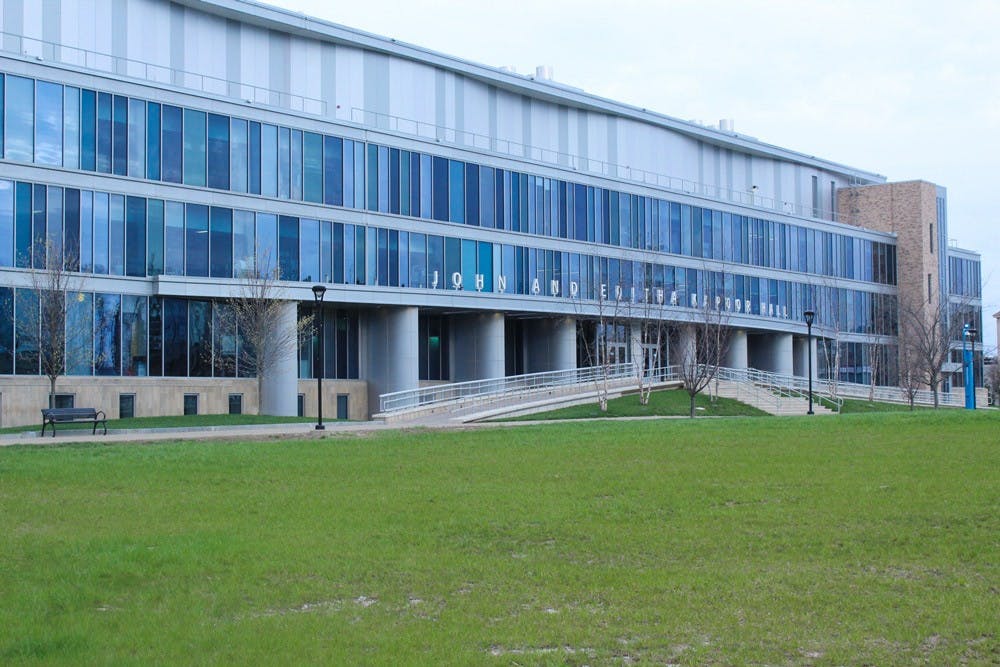 <p>The School of Pharmacy and Pharmaceutical Sciences is currently housed in John and Editha Kapoor Hall. Kapoor earned naming rights to the building after years of donations totaling $10.8 million.</p>