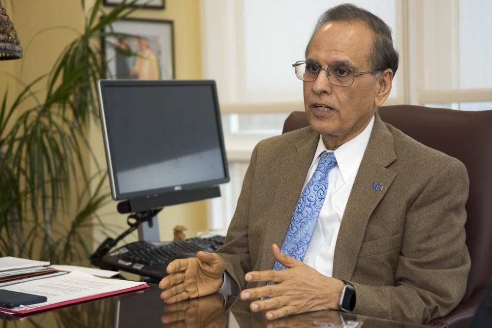 <p>President Satish Tripathi sat with The Spectrum Wednesday afternoon in his presidential office. He was cheerful and smiled when talking about the success of the university.</p>