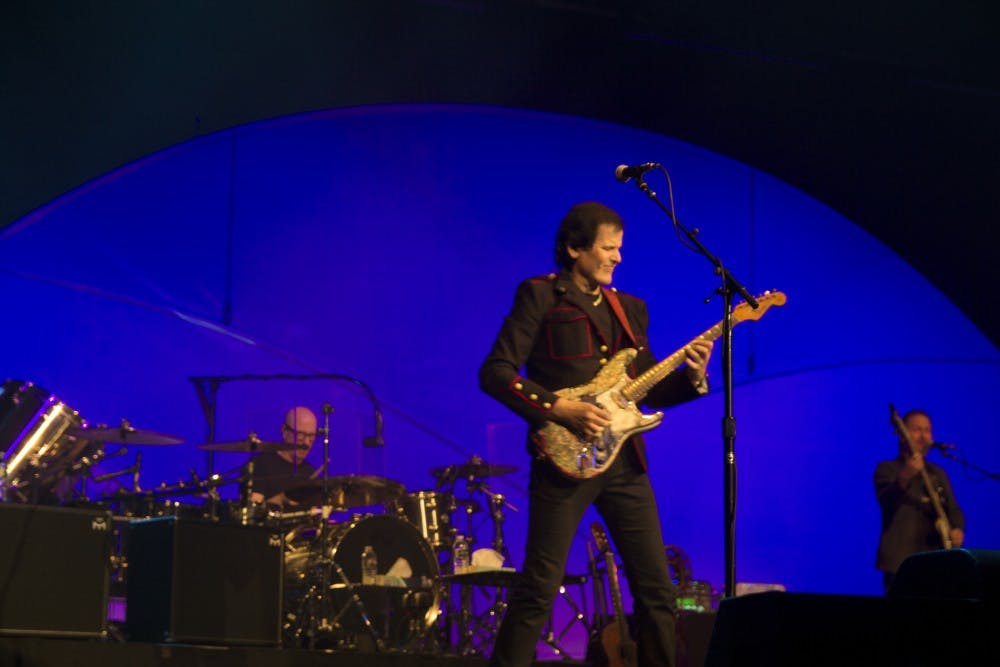 Guitarist Trevor Rabin taking a solo during a song.&nbsp;Saturday night rock icons Jon Anderson, Trevor Rabin and Rick Wakeman rocked the Seneca Niagara Casino, playing songs from their vast catalogue.&nbsp;